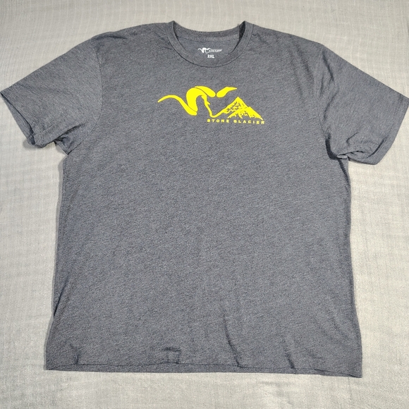 Stone Glacier T-Shirt Size XXL 2XL Gray Yellow Premium Hunting Casual Crew Neck - Picture 1 of 11